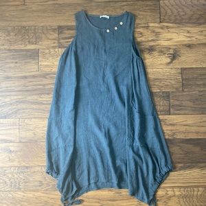 Blue spruce, size medium, grey dress, linen blend